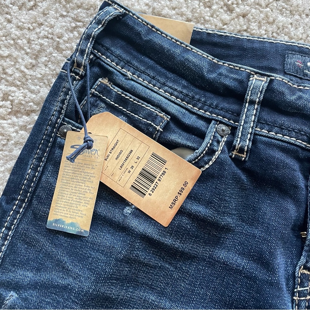 Silver Straight Jeans - Picture 3 of 7
